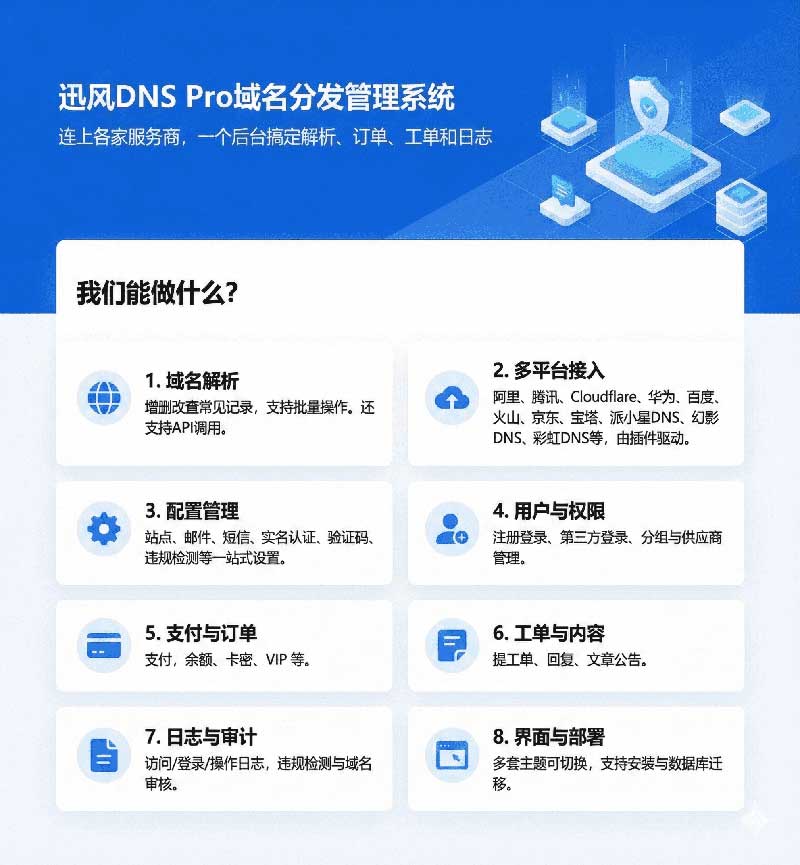 迅风DNS Pro二级域名分发系统源码V2.3.3