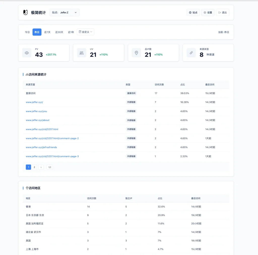 极简 PHP 网站统计系统 宝塔面板一键部署版
