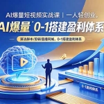 AI爆量短视频实战课｜一人轻创业，算法脚本剪辑直播同城，0-1搭建盈利体系