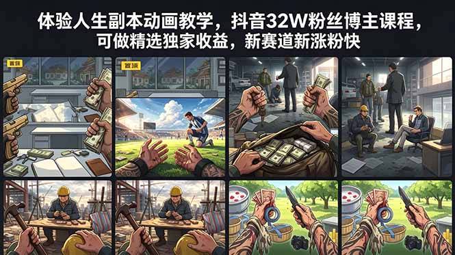 学做“人生副本”风格的动画教学视频 课程来自抖音拥有32万粉丝的博主